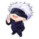 Satoru Gojo cursor: chibi Gojo wearing his blindfold, sticker style