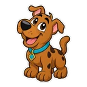 Scooby-Doo cursor: chibi Scooby in his collar, sticker style