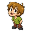 Shaggy cursor: chibi Shaggy, sticker style