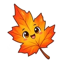 Sleepy Fox hover pointer: autumn maple leaf pointing up-left