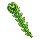 Snail Fern hover pointer: curled fern frond pointing up-left