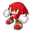 Sonic Knuckles cursor: chibi Knuckles with spiked fists, sticker style