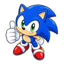 Sonic the Hedgehog cursor: chibi Sonic giving a thumbs-up, sticker style