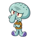 Squidward cursor: grumpy chibi Squidward, sticker style