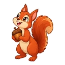 Squirrel Acorn cursor: red squirrel, sticker style