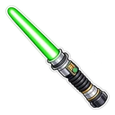 Star Wars Lightsaber hover pointer: green lightsaber pointing up-left