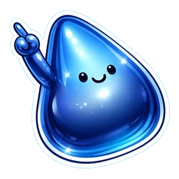 Steel Sheen Sprite hover pointer: glossy steel blue blob with a smiling face raising one arm to point upwards