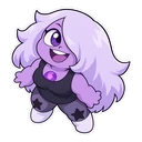 Steven Universe Amethyst cursor: chibi Amethyst, sticker style