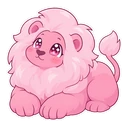 Steven Universe Lion cursor: pink Lion lounging, sticker style