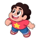 Steven Universe cursor: chibi Steven in his star shirt, sticker style