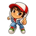 Subway Surfers Jake cursor: chibi Jake in his cap, sticker style