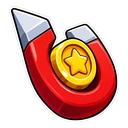 Subway Surfers Jetpack hover pointer: a coin magnet pointing up-left