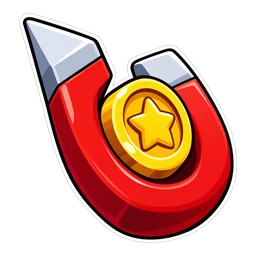 Subway Surfers Jetpack hover pointer: a coin magnet pointing up-left
