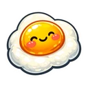 Sunny Side Buddy cursor: fried egg with a fluffy white and a glossy yellow yolk showing a smiling face and rosy cheeks