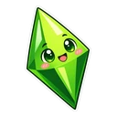 The Sims Plumbob cursor: a glowing green Plumbob, sticker style