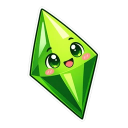 The Sims Plumbob cursor: a glowing green Plumbob, sticker style
