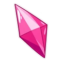 The Sims Plumbob hover pointer: a pink Plumbob pointing up-left