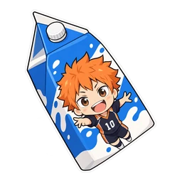 Tobio Kageyama hover pointer: a milk carton pointing up-left