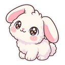 Toca Boca Bunny cursor: a fluffy Toca pet bunny with sparkly eyes, kawaii sticker style
