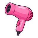Toca Hair Salon cursor: a pink hairdryer, sticker style