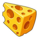 Tom and Jerry Cheese cursor: holey cheese wedge, sticker style