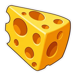 Tom and Jerry Cheese cursor: holey cheese wedge, sticker style