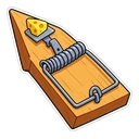 Tom and Jerry Cheese hover pointer: mousetrap pointing up-left