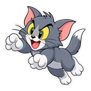 Tom Cat cursor: chibi Tom mid-chase, sticker style