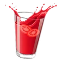 Tomato Juice Cursor cursor: glass of red tomato juice with two tomato slices and a splash leaping over the rim