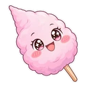 Tony Tony Chopper hover pointer: a cotton candy pointing up-left