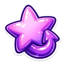 Twist Star Arrow cursor: glossy pink star wrapped in a curling purple arrow tail, sticker style with a white outline