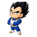 Vegeta cursor: chibi Vegeta with his arms crossed, sticker style