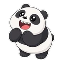 We Bare Bears Panda cursor: chibi Panda, sticker style