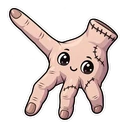 Wednesday Addams hover pointer: Thing, the hand, pointing up-left