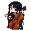 Wednesday Cello cursor: Wednesday's cello, sticker style
