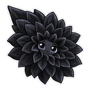 Wednesday Cello hover pointer: black dahlia pointing up-left