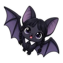 Wednesday Halloween hover pointer: little bat pointing up-left