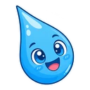 Whale Bubble hover pointer: water droplet pointing up-left
