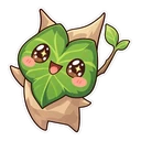 Zelda Korok cursor: leafy Korok, kawaii chibi sticker style